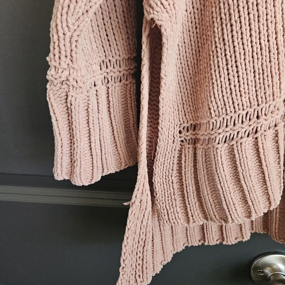 Aerie Chenille Turtleneck Sweater Womens SZ S Side Slit Boxy Relaxed Oversized - Picture 5 of 9